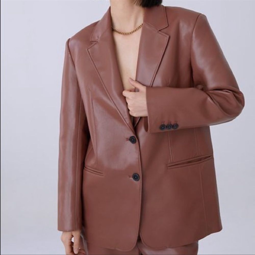 Babaton Smith Vegan Leather Blazer